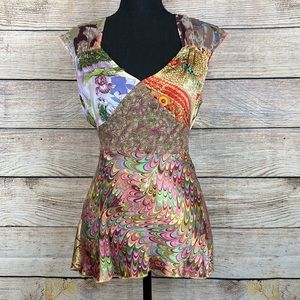 Patchwork Silk Boston Proper Blouse